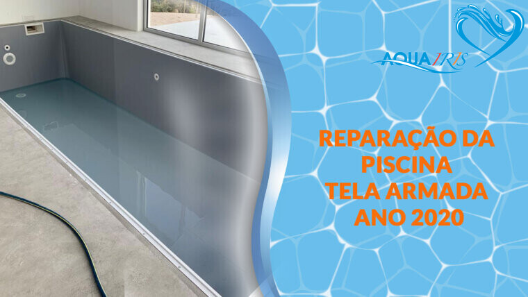 Reparaçáo da piscina em tela armada cinzenta Ericeira